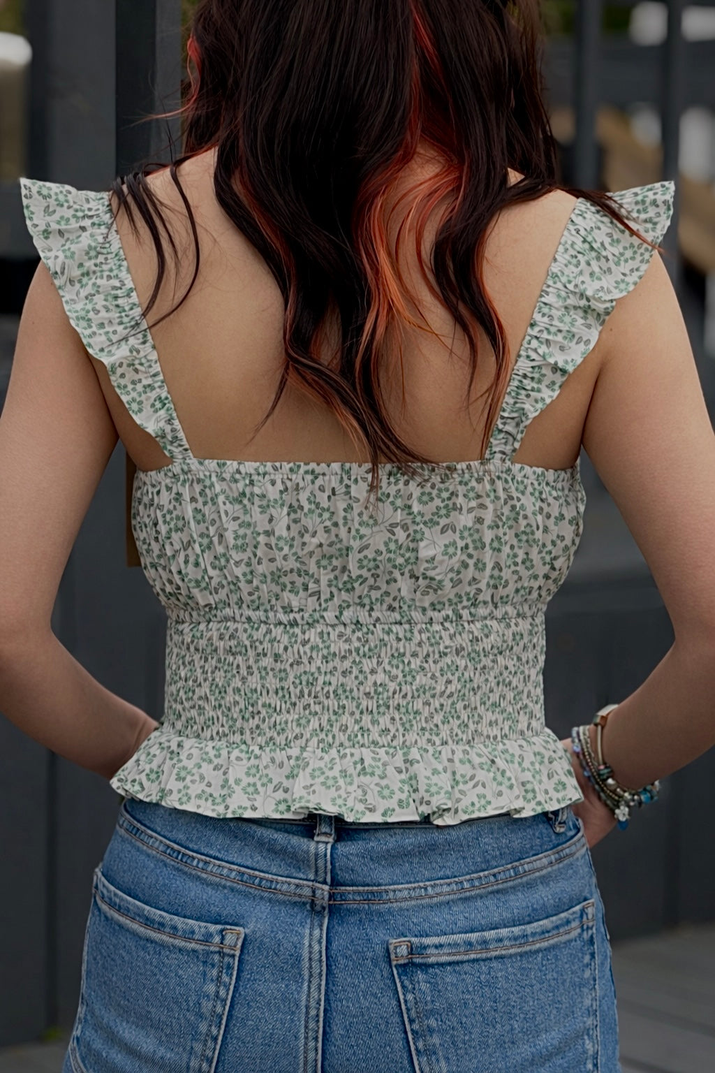 Our Green Floral Tank